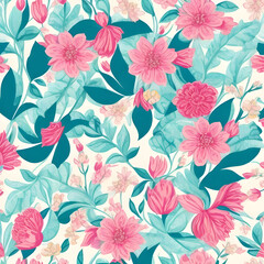 Obraz premium seamless pattern with flowers,Creative texture for fabric, packaging, textiles, wallpaper, and clothing
