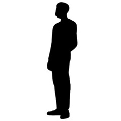 silhouette, black, vector, standing, person, shadow, fashion, body, man, male