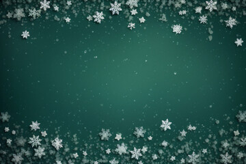 plain green background with a winter theme