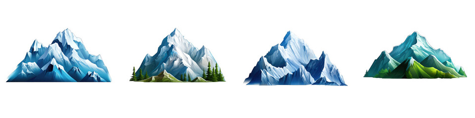 Mountain Range clipart collection, vector, icons isolated on transparent background