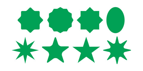 illustration of set of stars shape green design template vector