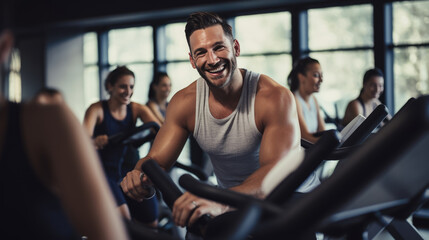 Portrait of athletic man in a gym