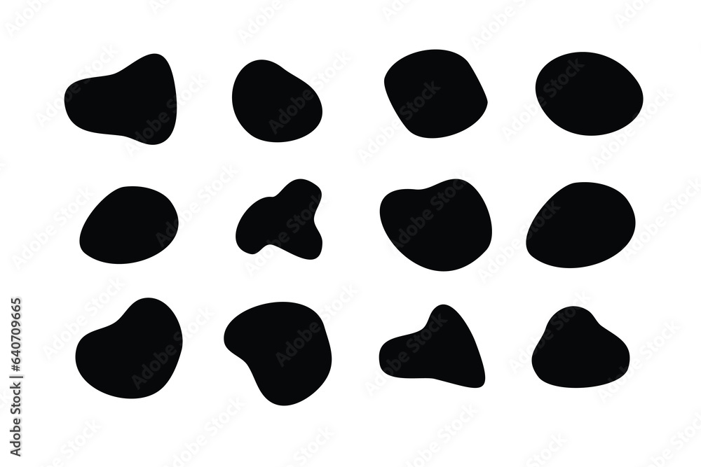 Aufkleber modern liquid irregular blob. flat style design fluid vector illustration set. shape abstract elemen