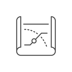 Road map line outline icon
