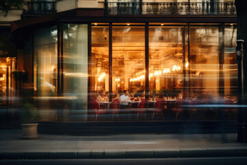 Outdoor Dining Venue in Serene Lighting
