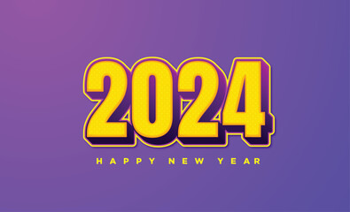 Happy new year 2024 background illustration.