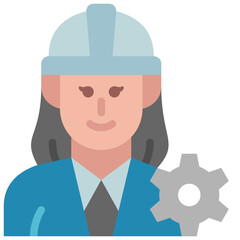 woman engineer flat icon