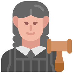 female judge flat icon