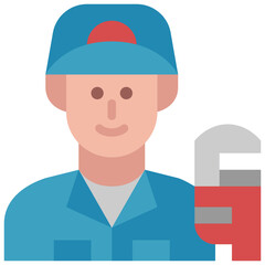plumber flat icon