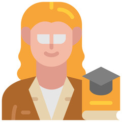 woman professor flat icon