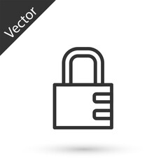 Grey Safe combination lock icon isolated on white background. Combination padlock. Security, safety, protection, password, privacy. Vector