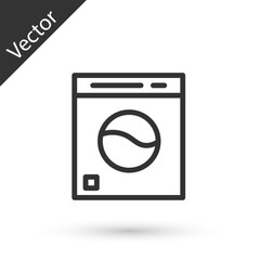 Grey Washer icon isolated on white background. Washing machine icon. Clothes washer - laundry machine. Home appliance symbol. Vector