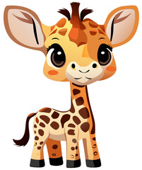 Obraz premium giraffe cartoon with sign