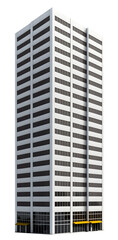 Modern skyscaper building isolated, cutout transparent urban highrise cityscape and office firm background for architecture visual concept design assets, Ai generated infrastructure block