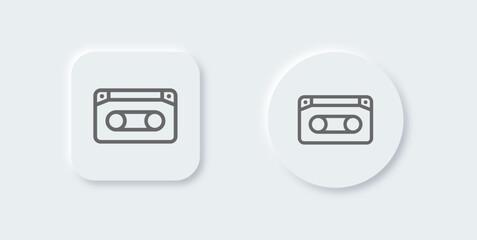 Vhs line icon in neomorphic design style. Tape cassette signs vector illustration.