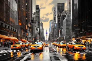 Foto op Canvas taxi building yellow america heaven taxi building united york avec avenue avenue city large buil us state building york york apartment street new new manhattan skyscraper architecture building taxis © akkash jpg