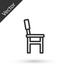 Grey line Chair icon isolated on white background. Vector