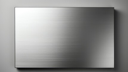 Metal plate on a gray background. 3d rendering, mock up. 