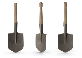 set of garden tools on transparent background