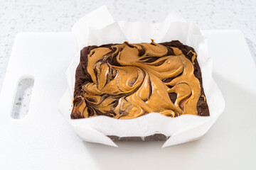 Chocolate fudge with peanut butter swirl