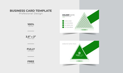 Modern and corporate simple business card design Modern presentation card with company logo Vector business card template Visiting card for business and personal use Vector illustration design