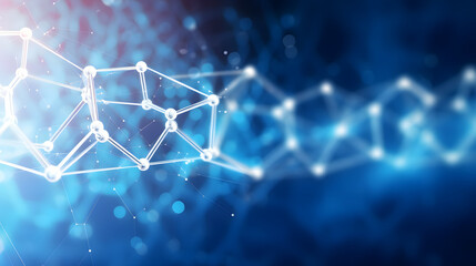 Genetic engineering and molecular structure, hexagon DNA network, science chemical and biotechnology concept, innovation technology, healthcare design
