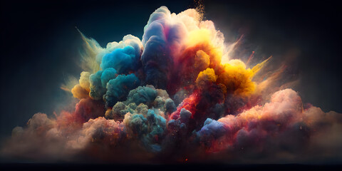 Vibrant cosmic dance of hues in a mesmerizing galaxy cloud, painting the infinite space with a kaleidoscope of colours and awe-inspiring beauty