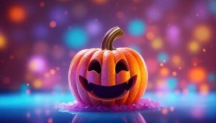 Rainbow-colored halloween pumpkin