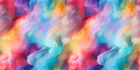 Papier peint adhésif Mélange de couleurs Moving air surface. Vapor billows in the environment. Smoke waves seamless multicolored pattern.  