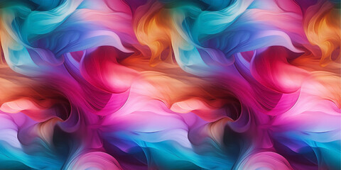 Colourful moving air surface. Vapor billows in the environment. Smoke waves multicolored seamless pattern. 
