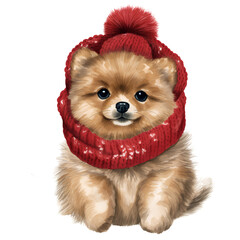 Cute Dog Christmas Clipart