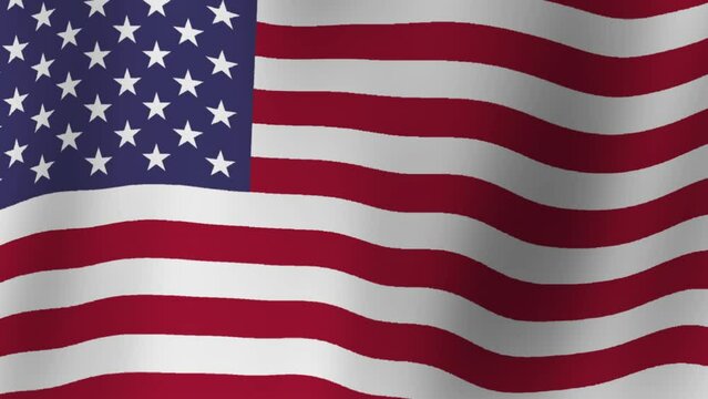  Waving flag of the United States of America USA with independent day text animation.