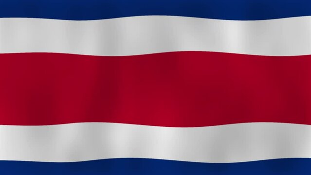 flag costarica waving with independent day text animation.