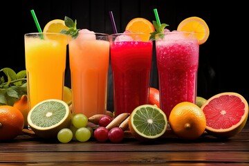 Fototapeta premium juice and fruits