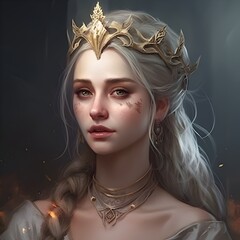 Portrait, avatar of a beutiful elf girl, fantasy character,