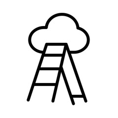 Business Cloud Ladder Outline Icon