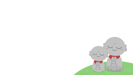 かわいいお地蔵様のイラスト_フレーム