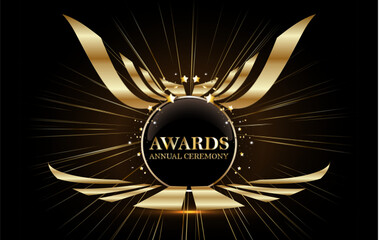 Golden black background of the award. Stunning luxury graphics.
