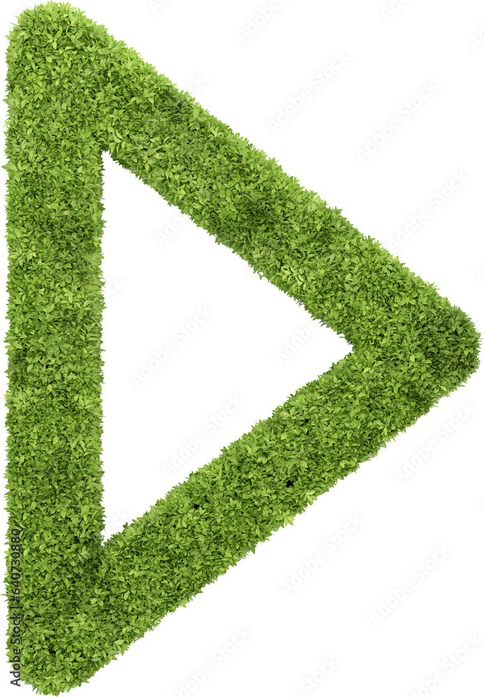 Aufkleber garden bush in media player icon shape. 3d rendering of isolated objects.