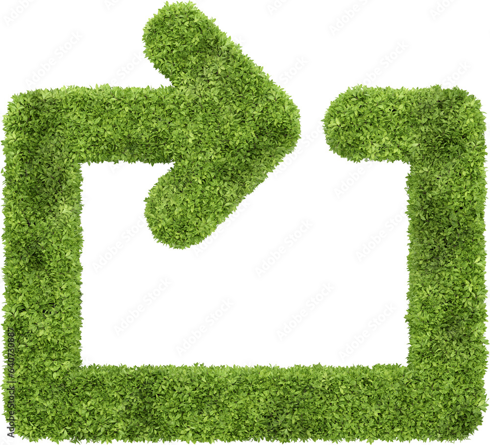 Aufkleber garden bush in media player icon shape. 3d rendering of isolated objects.