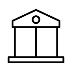 Court House Retro Outline Icon