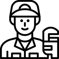 plumber line icon
