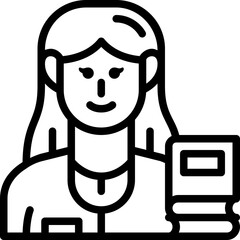 woman teacher line icon