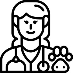 female veterinarian line icon