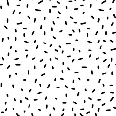 Simple pattern with hand drawn scribble dashes. Seamless vector minimalistic pattern on white background