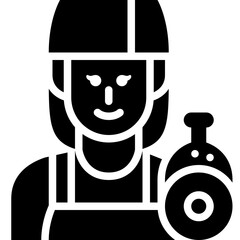 woman butcher solid icon