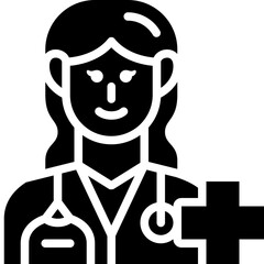 woman doctor solid icon