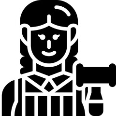 female judge solid icon