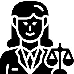woman lawyer solid icon