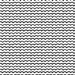 Simple pattern with hand drawn scribbled waves. Seamless vector minimalistic pattern on white background. Doodle print